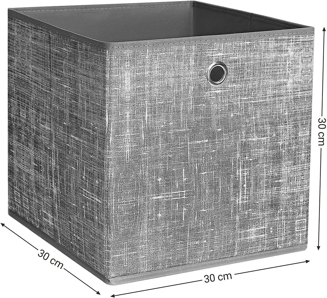 Škatla za shranjevanje, 6 zložljivih košar za shranjevanje, 30 x 30 x 30 cm, siva | SONGMICS-Vasdom.si