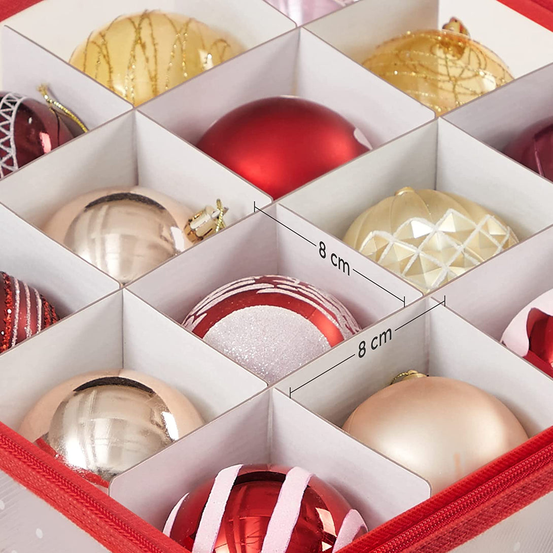 Škatle za shranjevanje božičnih okraskov, komplet 2 prozorno-rdečih | SONGMICS-Vasdom.si