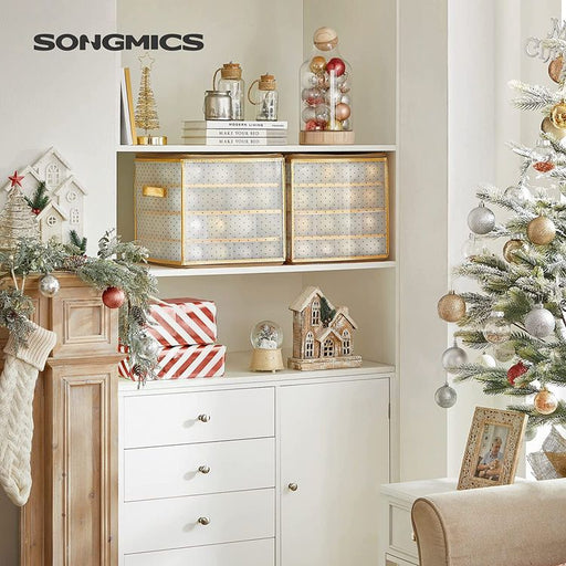 Škatle za shranjevanje božičnih okraskov, komplet 2 prozorno-zlatih | SONGMICS-Vasdom.si