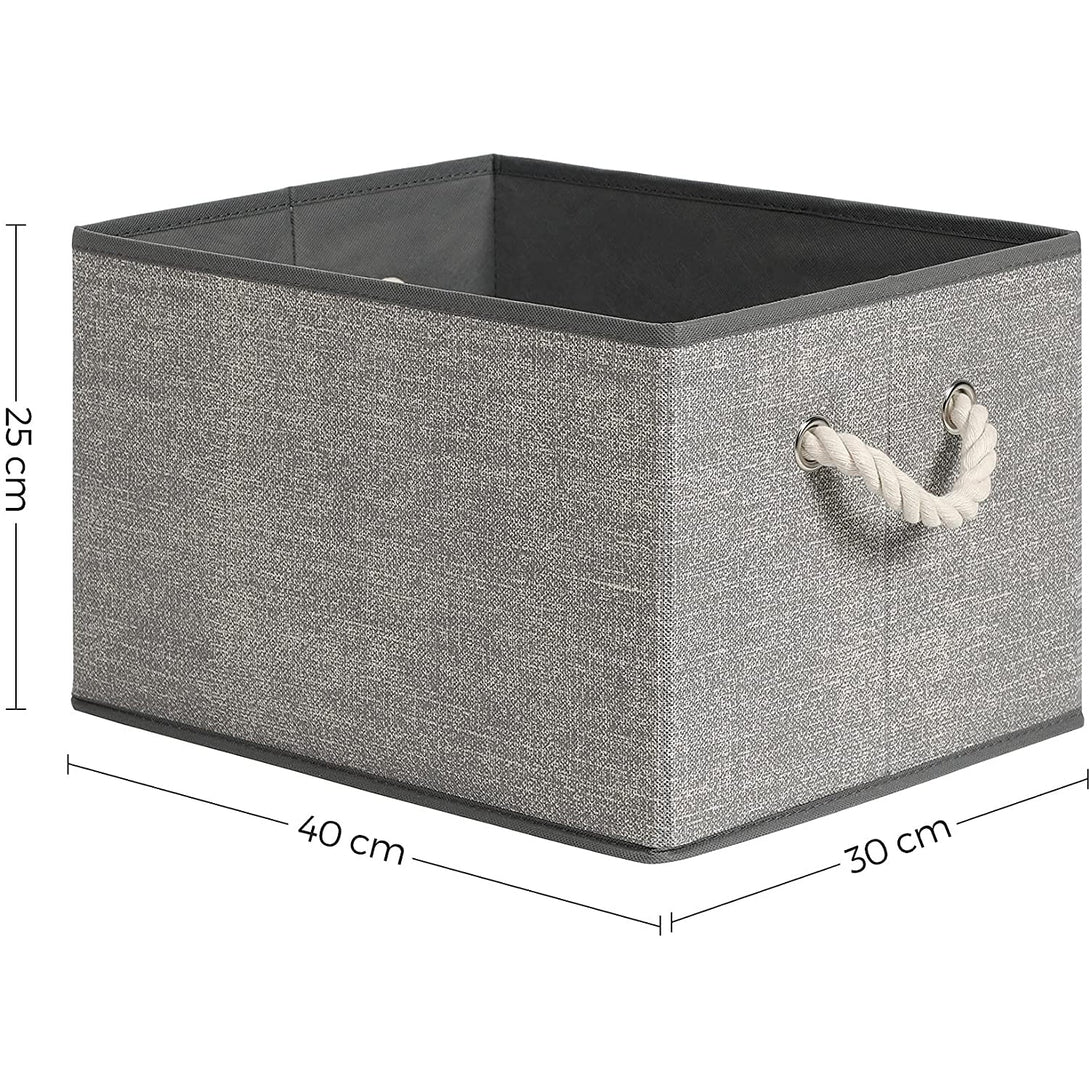 Škatle za shranjevanje iz blaga 3 kosi, 40 x 25 x 30 cm, sive | SONGMICS-Vasdom.si