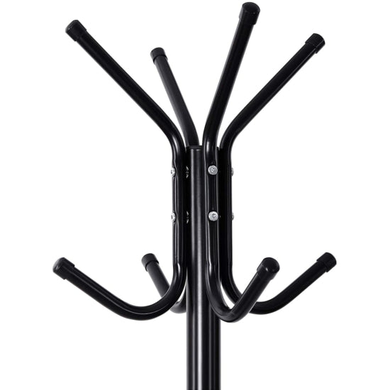 Stoječi obešalnik, Elegantna kovinska obešalnik za plašče 176 cm črna | SONGMICS-Vasdom.si