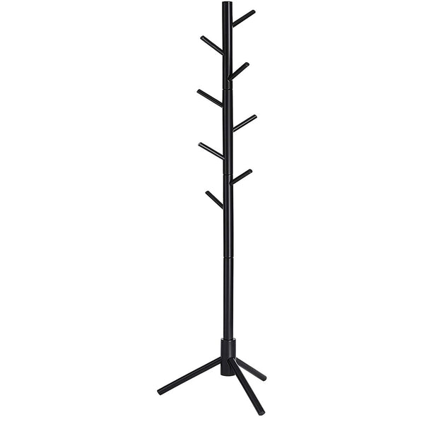 Stoječi obešalnik, stojalo za plašče v obliki drevesa, z 8 kavlji, 3 možnosti višine, črn | VASAGLE-Vasdom.si