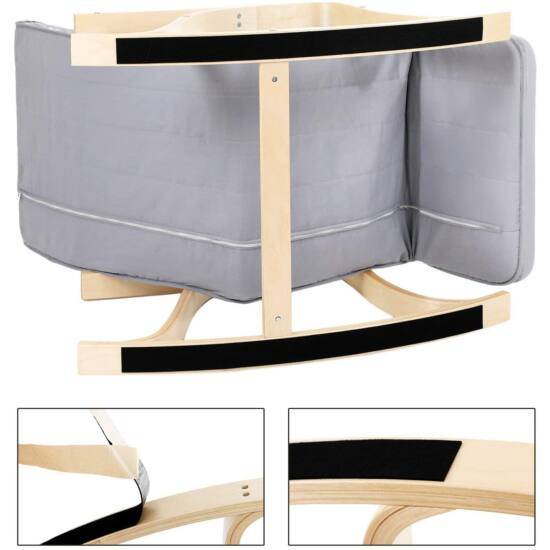 Stol za sprostitev, gugalni stol z nastavljivo oporo za noge, svetlo siv | SONGMICS-Vasdom.si