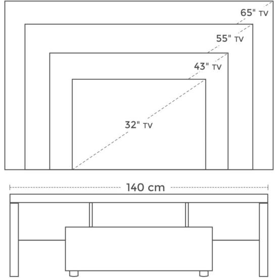 TV omarica z LED osvetlitvijo | VASAGLE-Vasdom.si