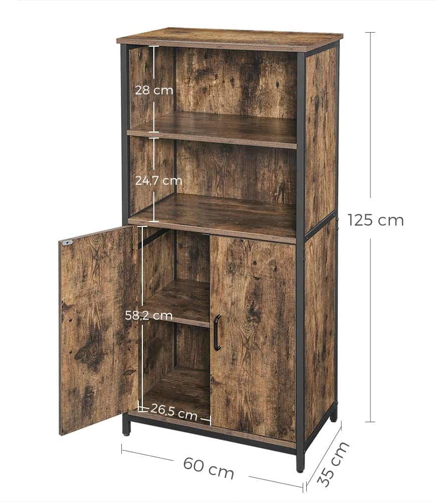 Talna omarica, omara za shranjevanje, ‎60 x 35 x 125 cm, rustikalno rjava | VASAGLE-Vasdom.si