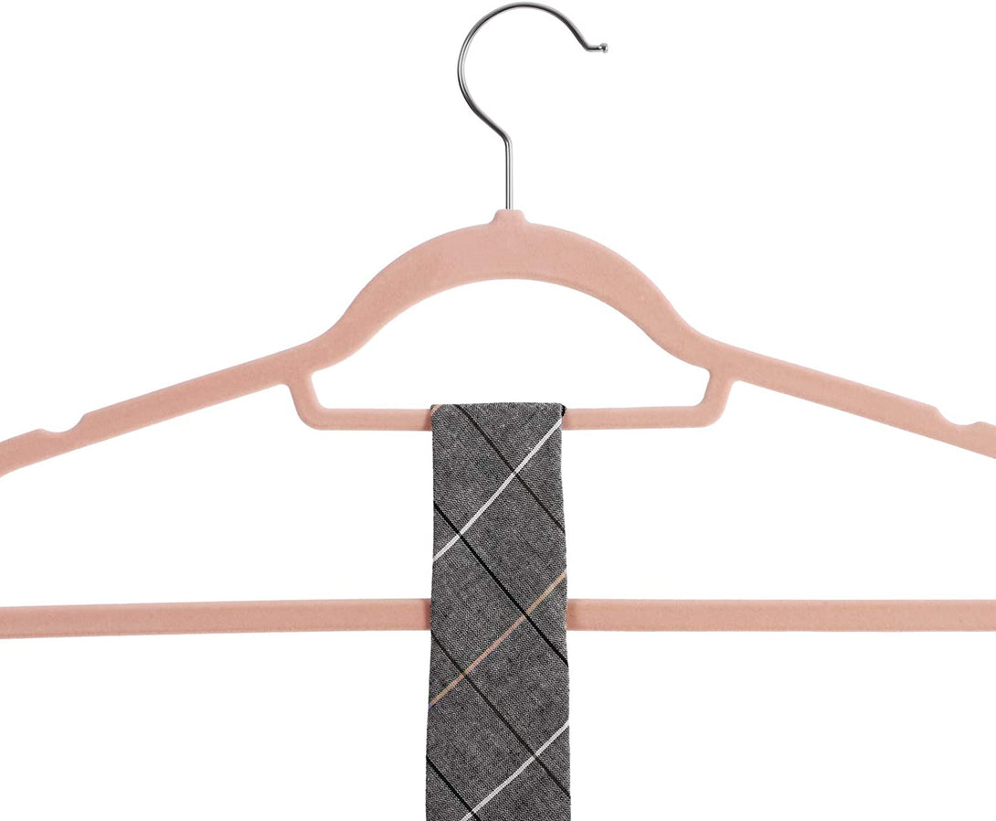 Velvet Shoulder Tree, obešalniki za oblačila paket 50, nedrseči, svetlo roza | SONGMICS-Vasdom.si