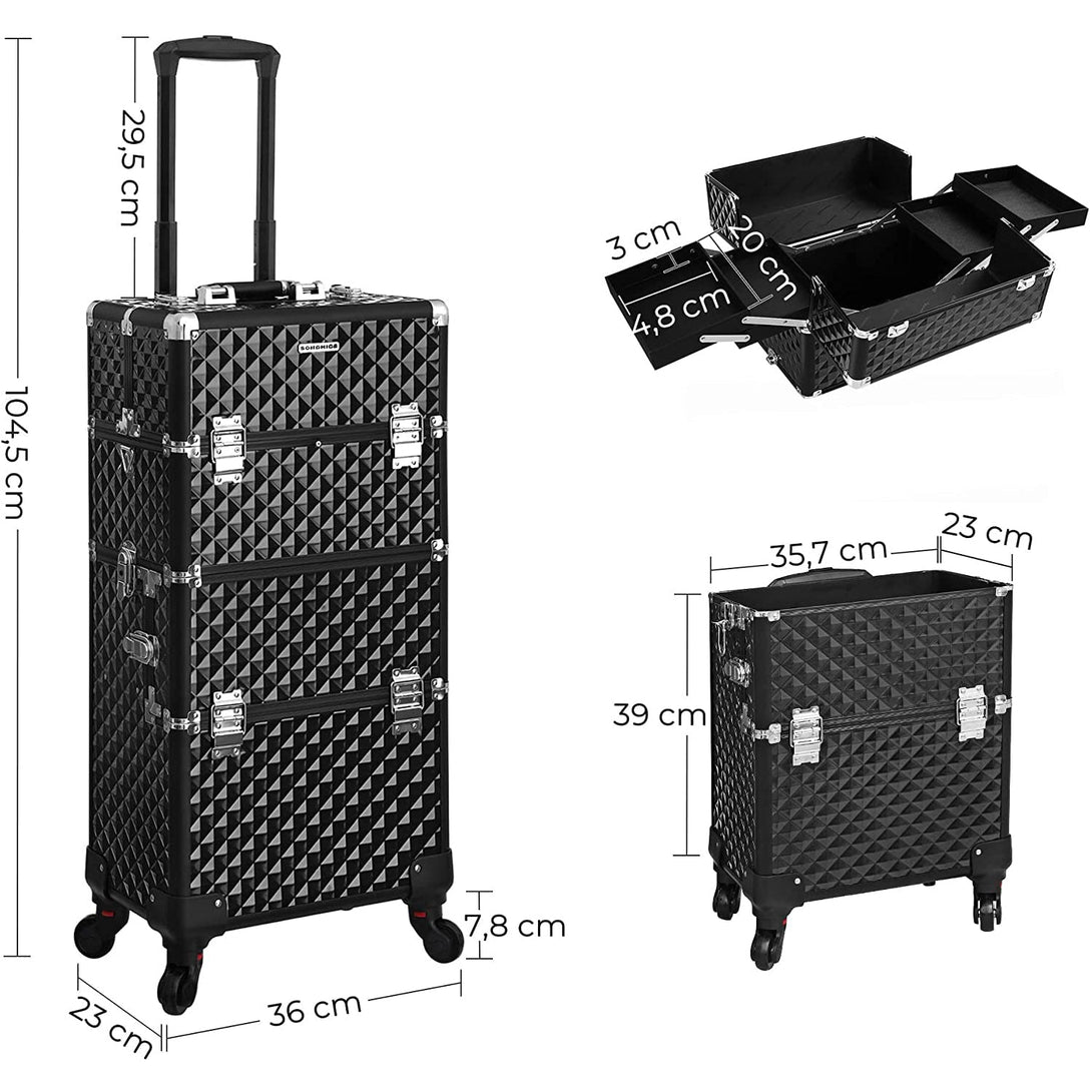 Zelo velik kozmetični kovček, profesionalna torba za ličila | SONGMICS-Vasdom.si