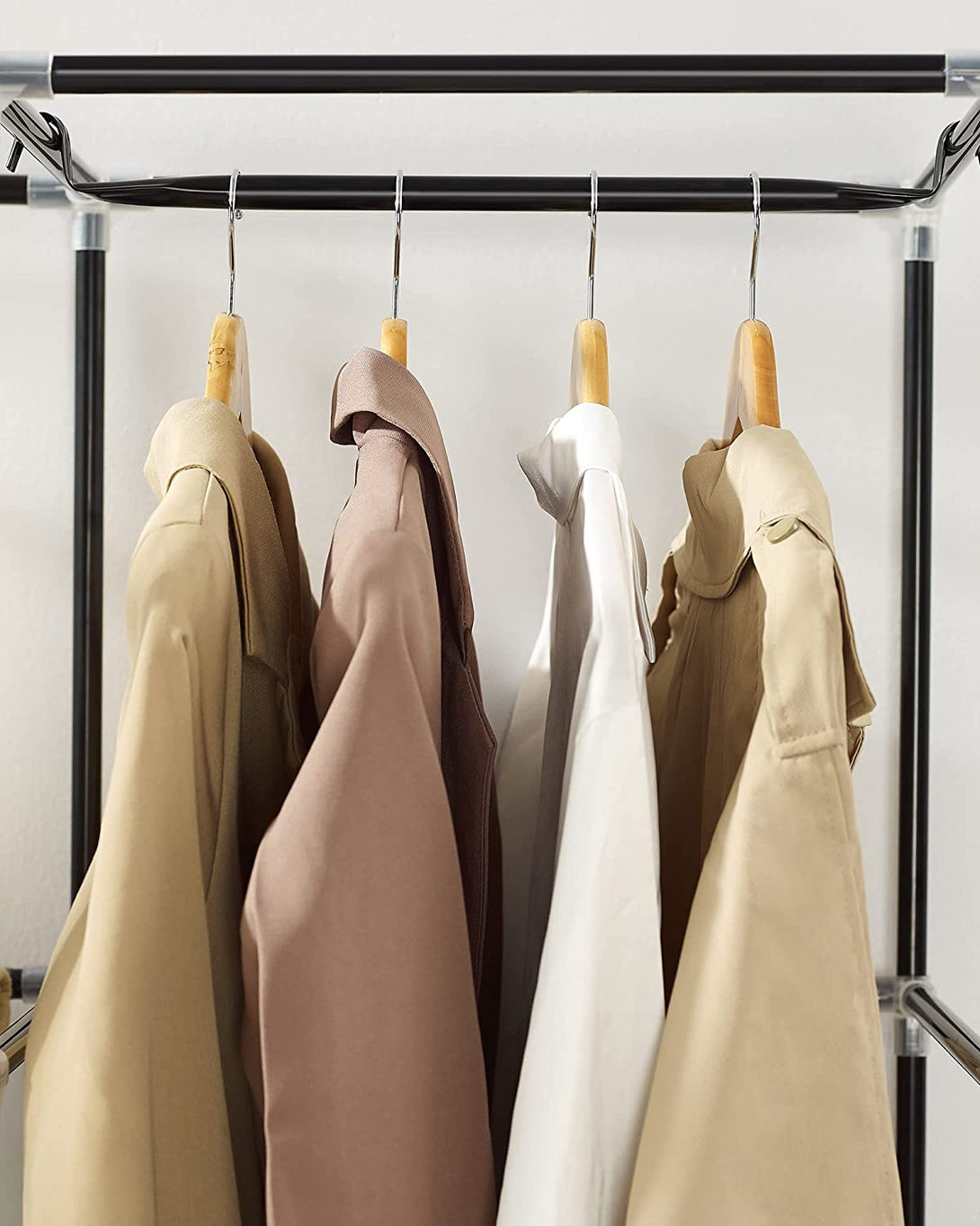 Zložljiva garderobna omara iz blaga, mobilna garderobna omara, 88x45x168 cm, črna | SONGMICS-Vasdom.si