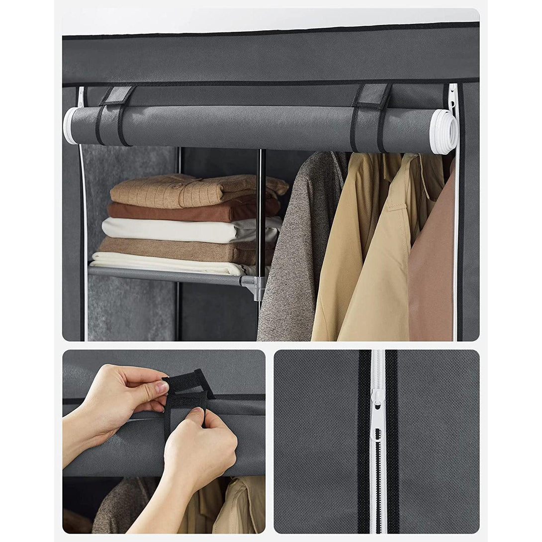 Zložljiva garderobna omara iz blaga, mobilna garderobna omara, 88x45x70 cm, siva | SONGMICS-Vasdom.si