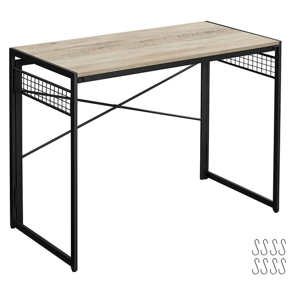Zložljiva miza, računalniška miza z 8 kavlji 100 x 50 x 76,5 cm - | VASAGLE-Vasdom.si