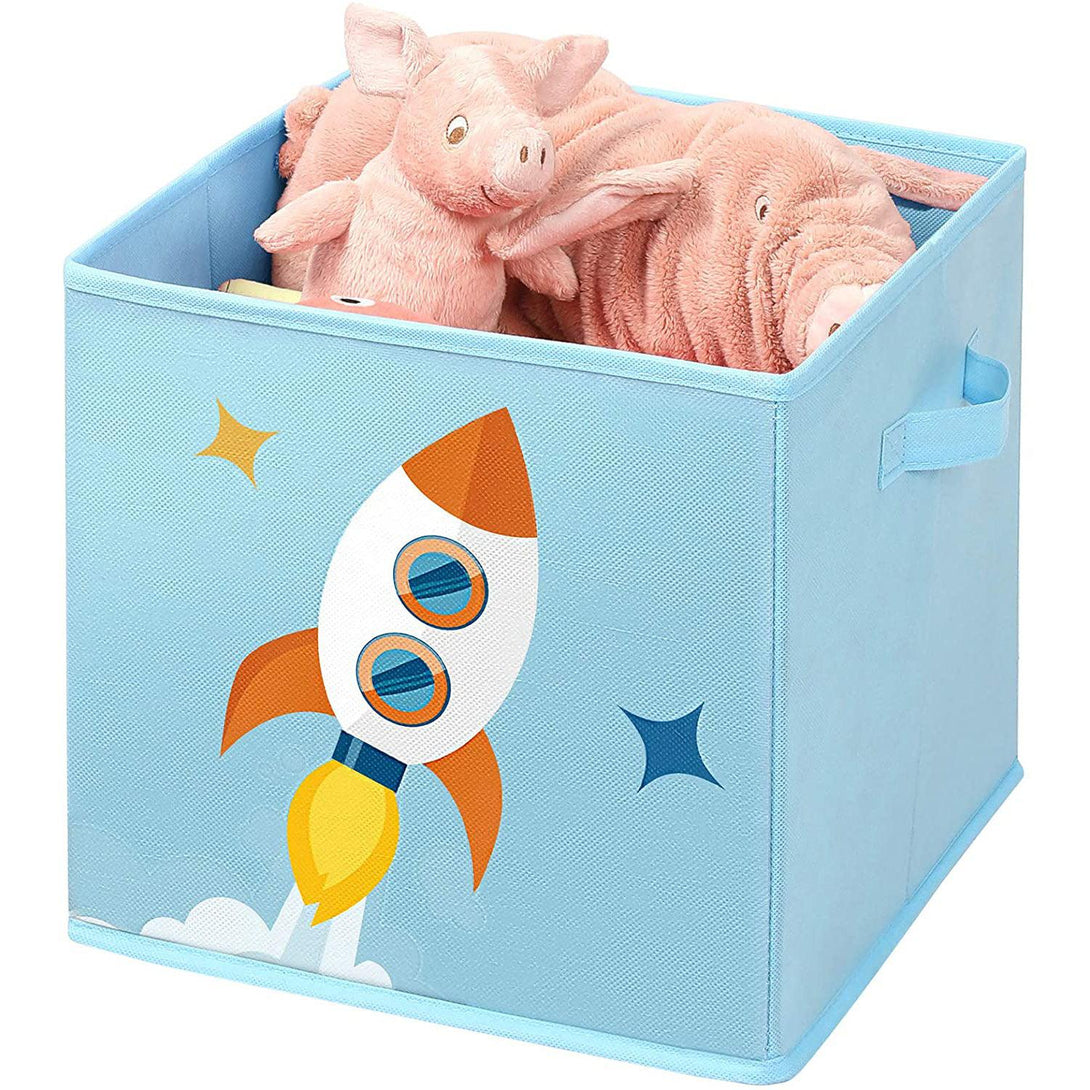 Zložljive škatle za shranjevanje, škatle za organizatorje iger 30 x 30 x 30 cm, modre | SONGMICS-Vasdom.si