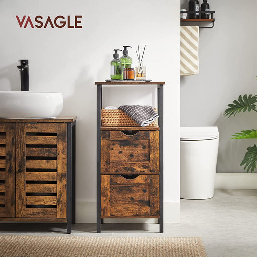 kopalniška omarica, 2 predala, odprt prekat, 37 x 80 x 30 cm | VASAGLE-Vasdom.si