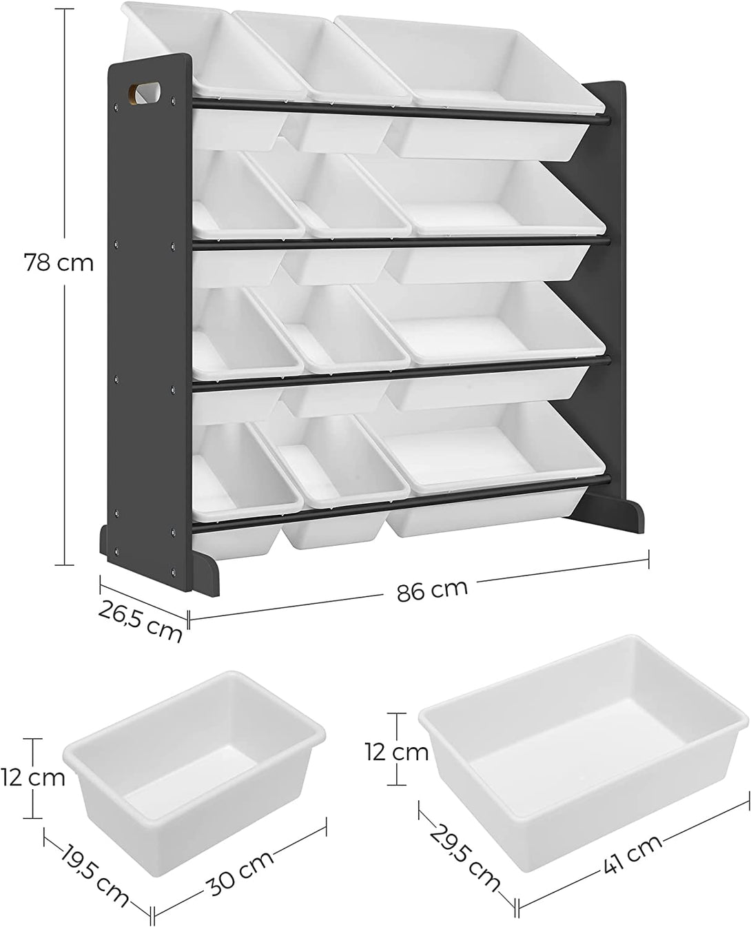 organizator za shranjevanje otroških igrač, 86 x 26,5 x 78 cm | SONGMICS-Vasdom.si