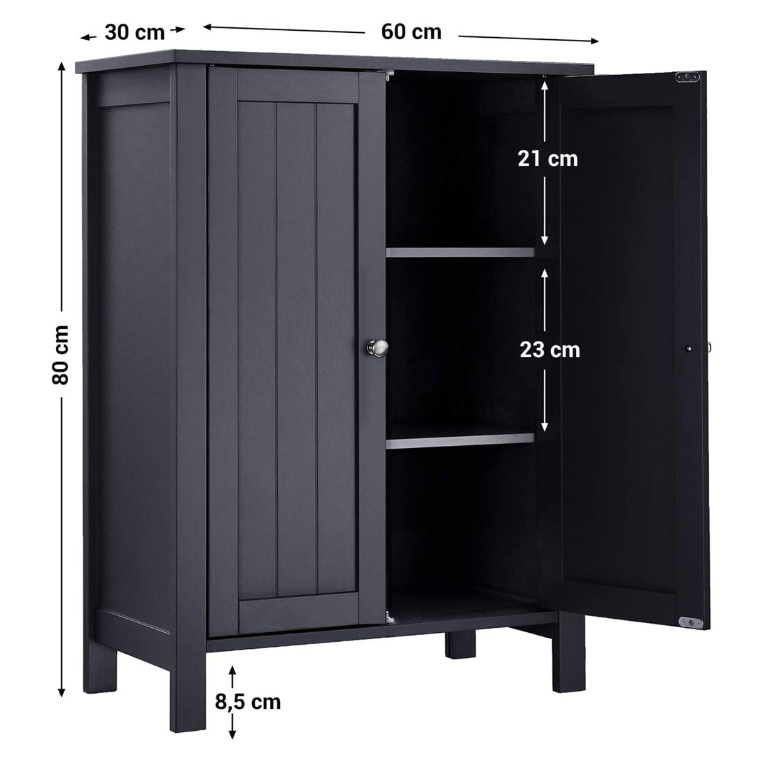 prostostoječa kopalniška omarica za shranjevanje z 2 vrati, 60 x 80 x 30 cm siva | VASAGLE-Vasdom.si