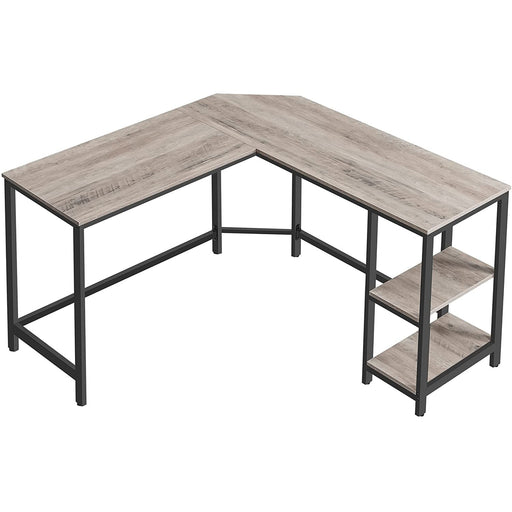 računalniška miza, kotna miza v obliki črke L, miza, siva, 138 x 138 x 75 cm | VASAGLE-Vasdom.si
