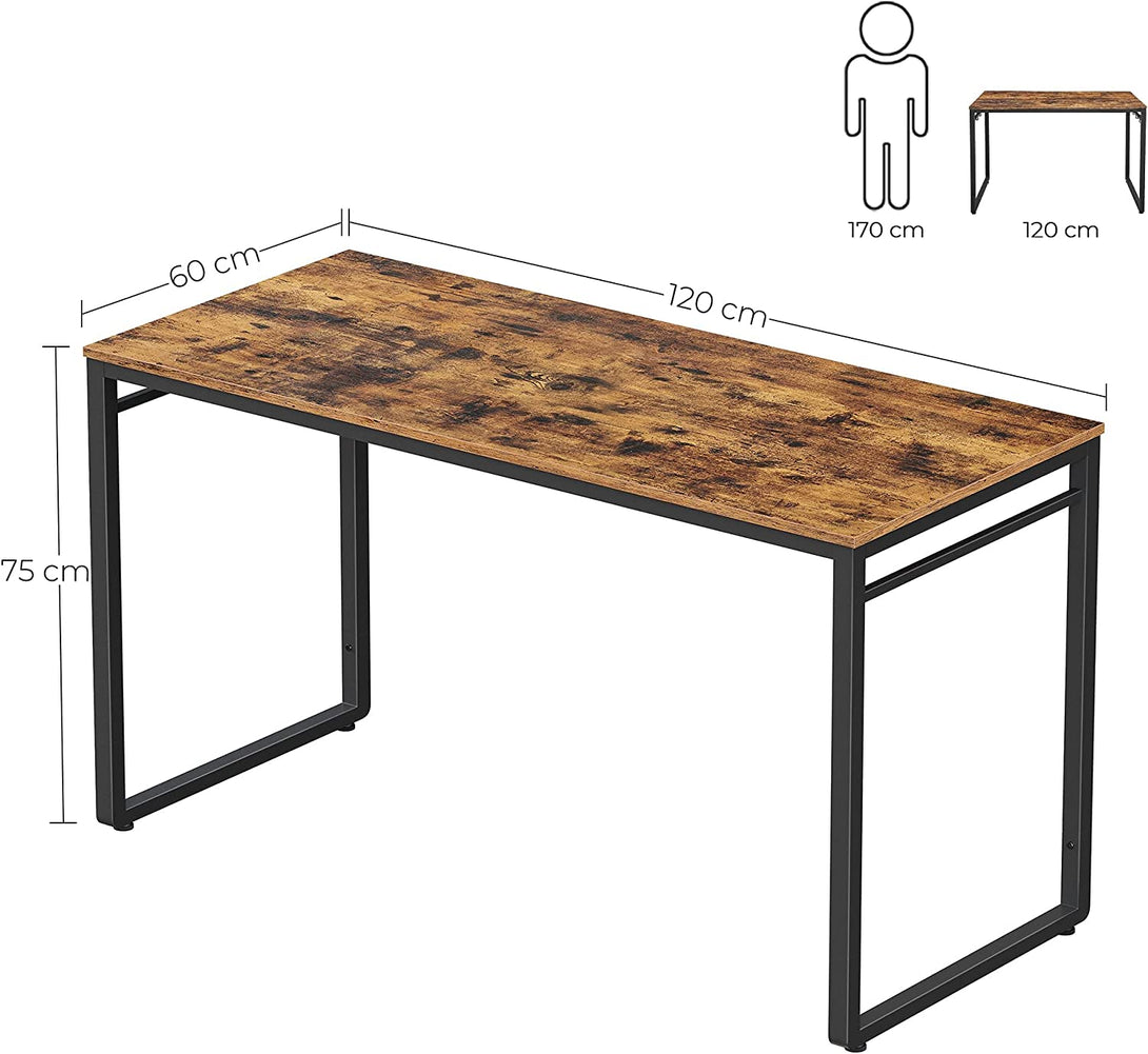 računalniška miza, miza z 8 kavlji, 120 x 60 x 75 cm | VASAGLE-Vasdom.si