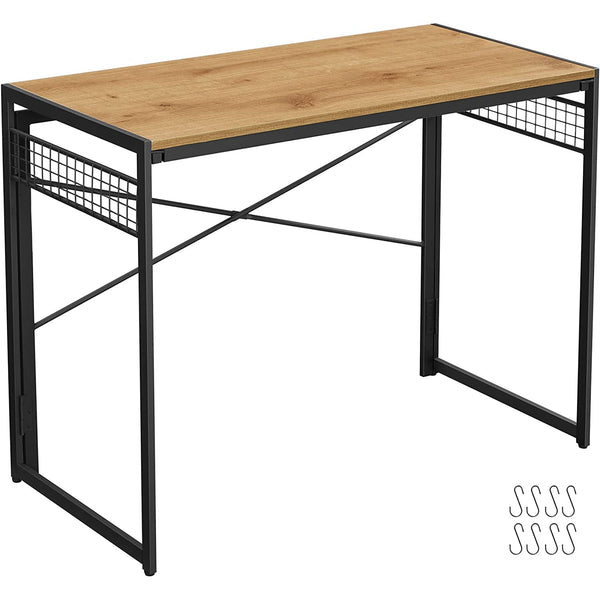računalniška miza, zložljiva miza z 8 kavlji 100 x 76,5 x 50 cm | VASAGLE-Vasdom.si