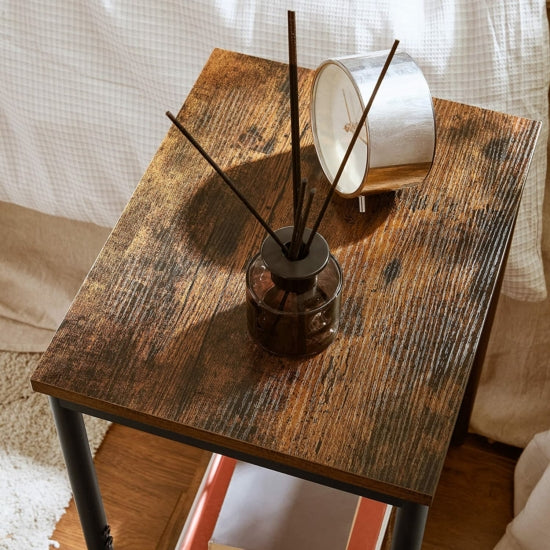stranska mizica, nočna omarica 40x50x30 cm, rustikalno rjava | VASAGLE-Vasdom.si